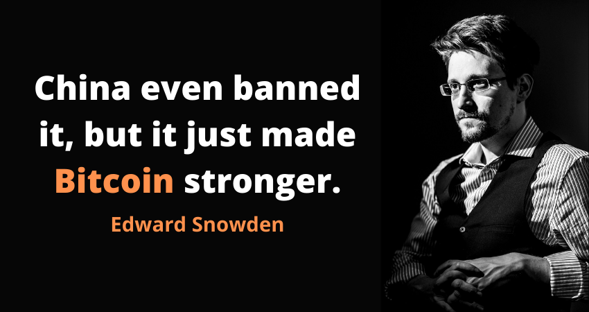 Edward Snowden Said the Chinese Ban Is Good For Bitcoin’s Future